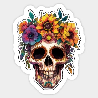 Flower Skull Sticker